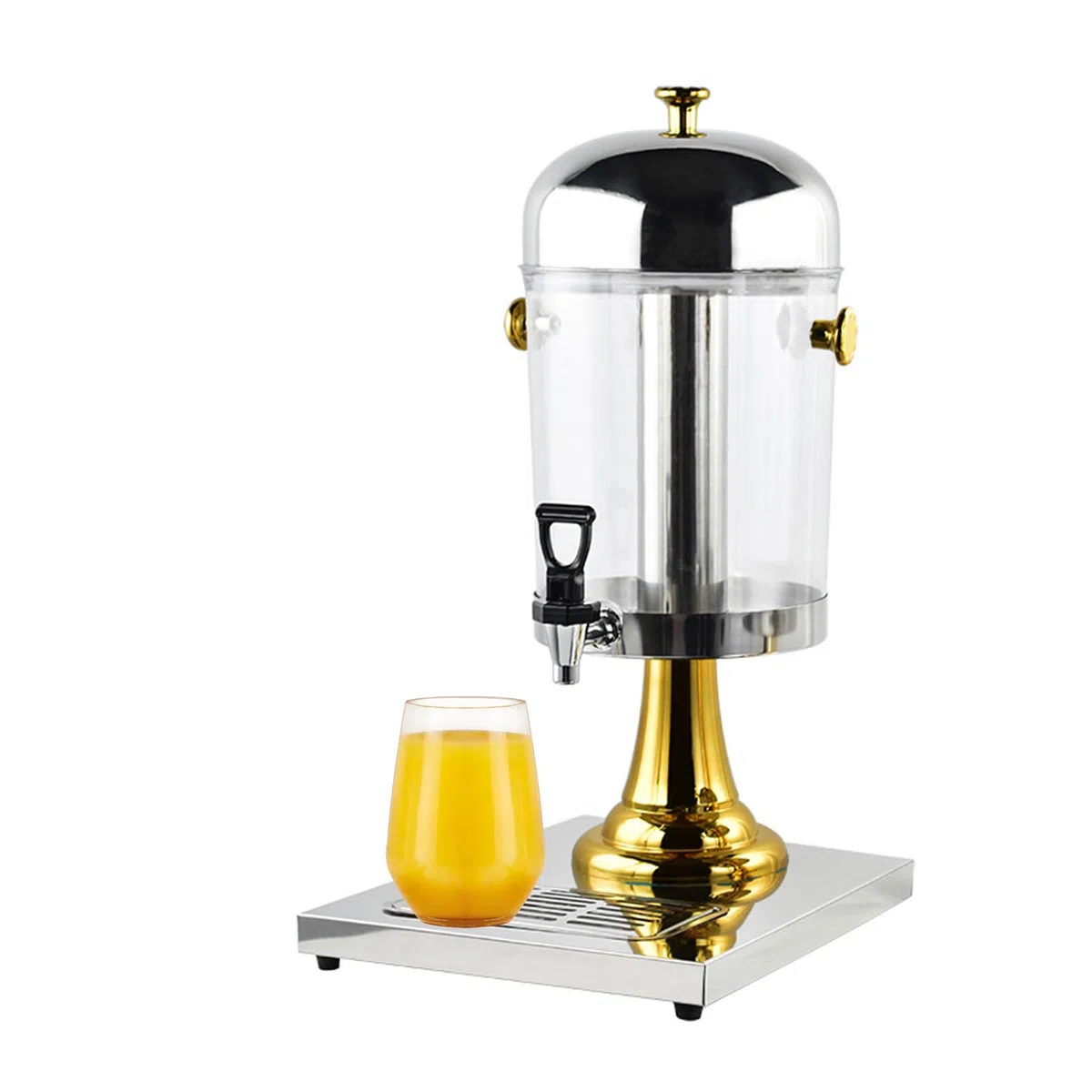 Distributeur d'eau en Acier Inoxydable 8L Distributeur d'eau Chaude Et Froide, Machine À Jus Spigot Lait Café Eau Jus Bière,Gold