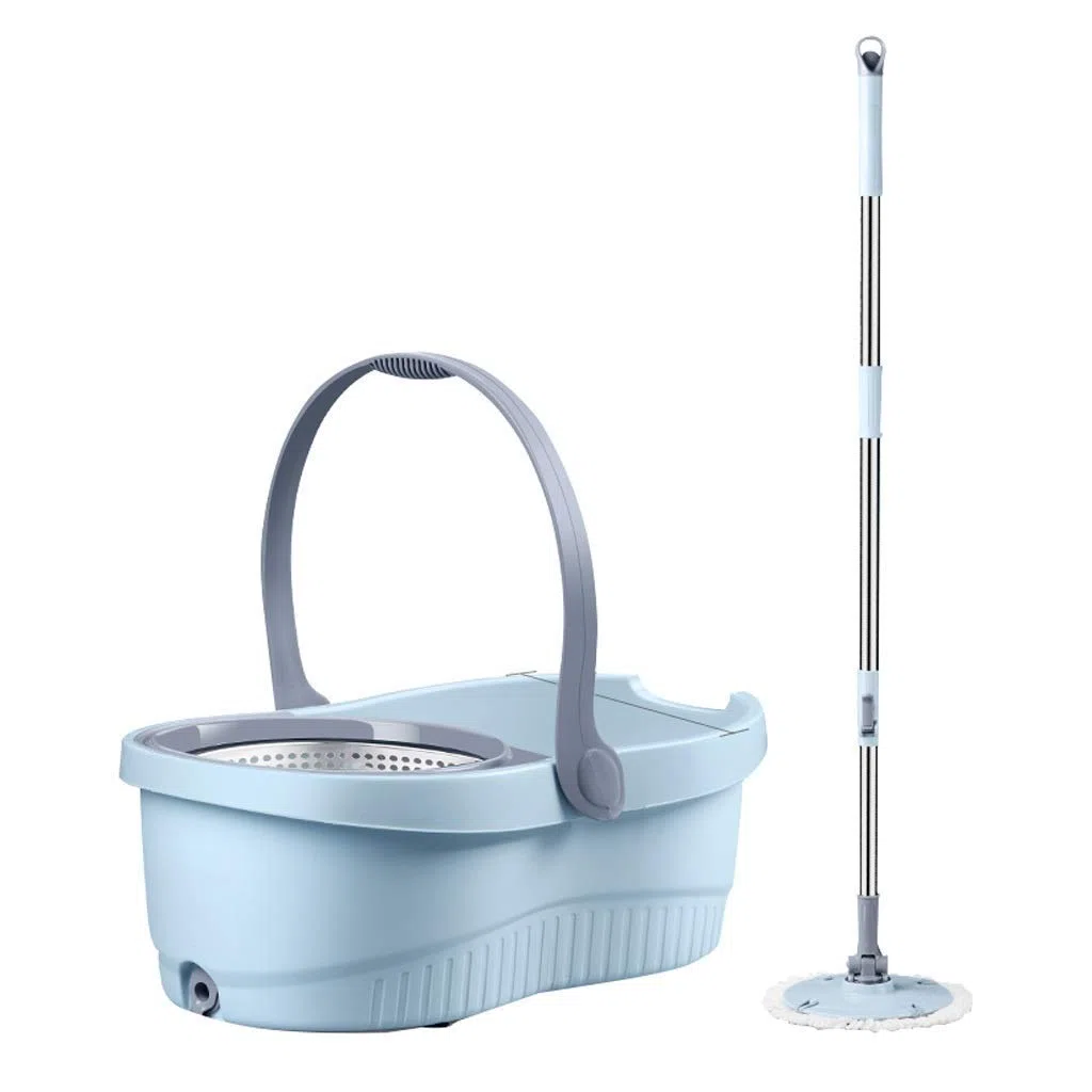 Bonne Absorption d'eau vadrouille et Ensemble de Nettoyage de Seau réglable Suspendu avec Brosse à Main Pression Bleue tête * 4 Maison