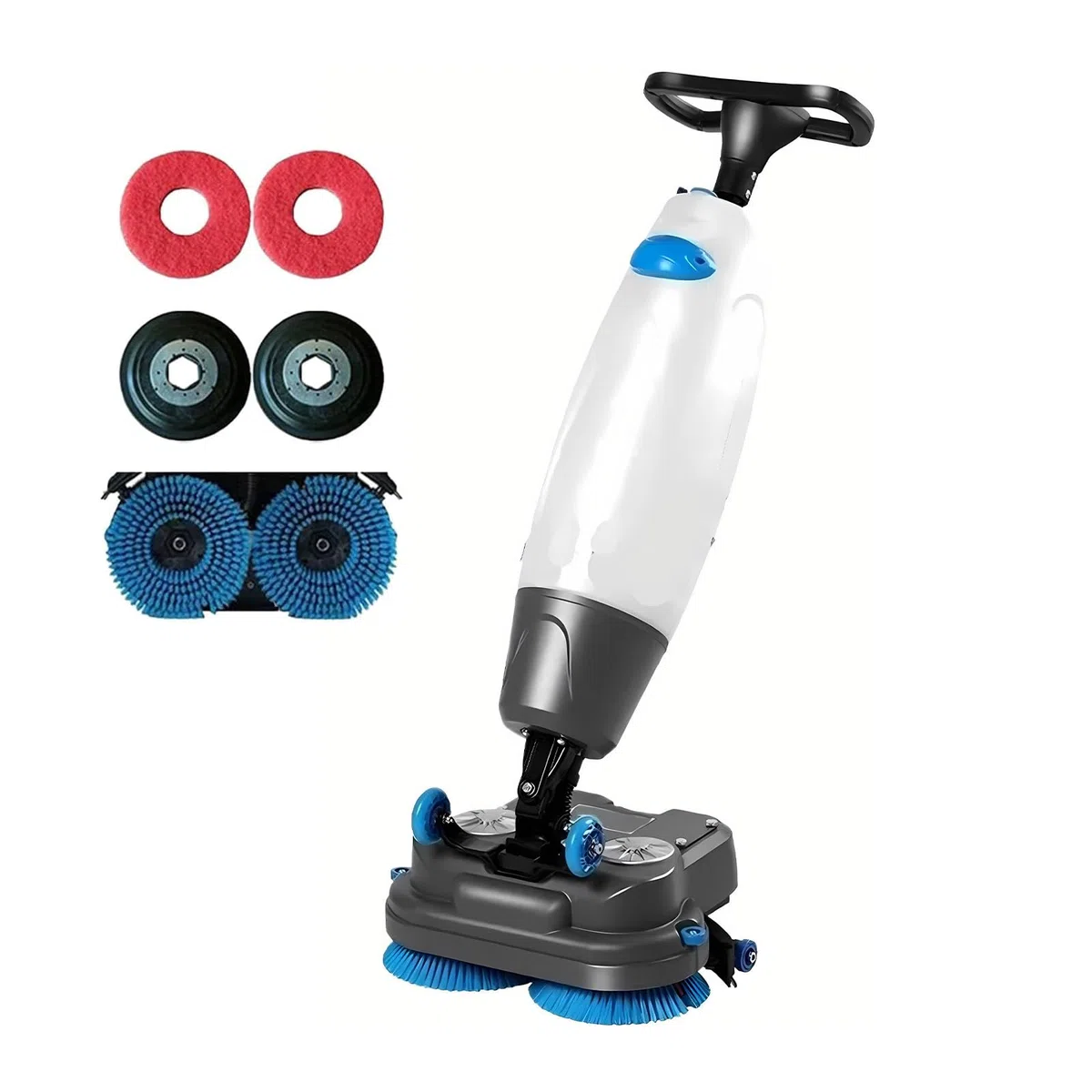 Polisseuse Polisseuse Multifonction, Laveuse De Sols Professionnelle, Double Brosse, Autolaveuse Sans Fil, Nettoyage Efficace Pour Maison Et Espaces Commerciaux White