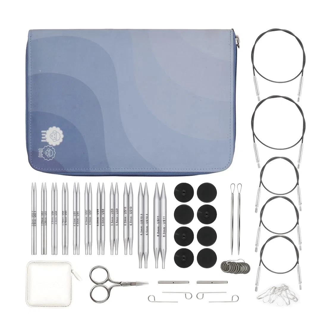KnitPro Nova Regal Set d'aiguilles interchangeables – Paires d'épingles à tricoter circulaires 11 x 10 cm avec accessoires Nova Regal Set pour débutants, professionnels et coffret cadeau