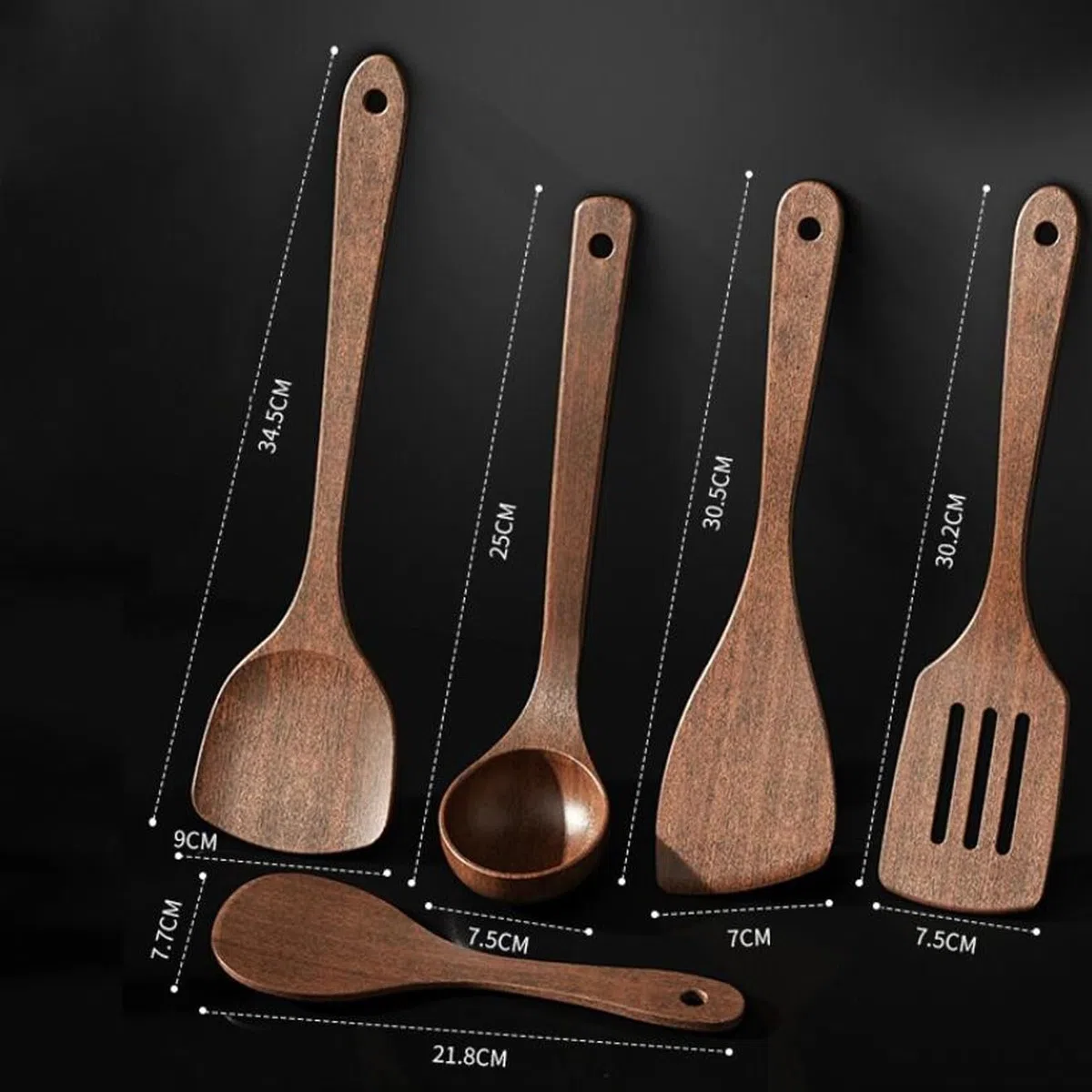 Ustensiles de Cuisine en Bois, Ensembles de 5 pièces, cuillères de Cuisine, spatules, ustensiles de Cuisine, Gadgets