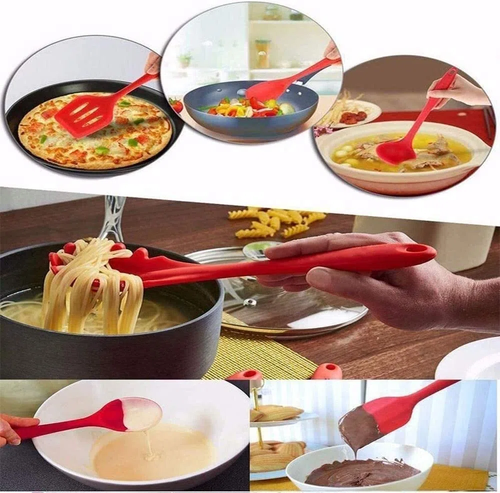 Ensemble d'ustensiles de cuisine en silicone - Ustensiles de cuisine, pinces, spatule, cuillère, brosse, fouet. Ustensile de cuisine Gadgets Outils pour ustensiles de cuisine antiadhésifs (10 pièces