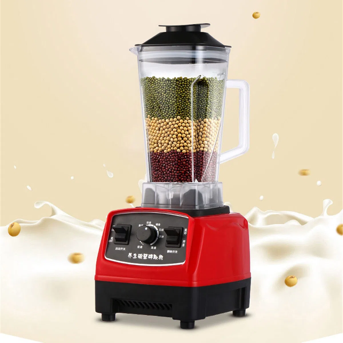 Blender Smoothie 1500W Professionnel, Mixeur Puissant Multifonction, 2 L, 45 000 tr/min, avec 8 Lames en acier Inoxydable, 5 vitesses, couvercle avec ouverture de remplissage