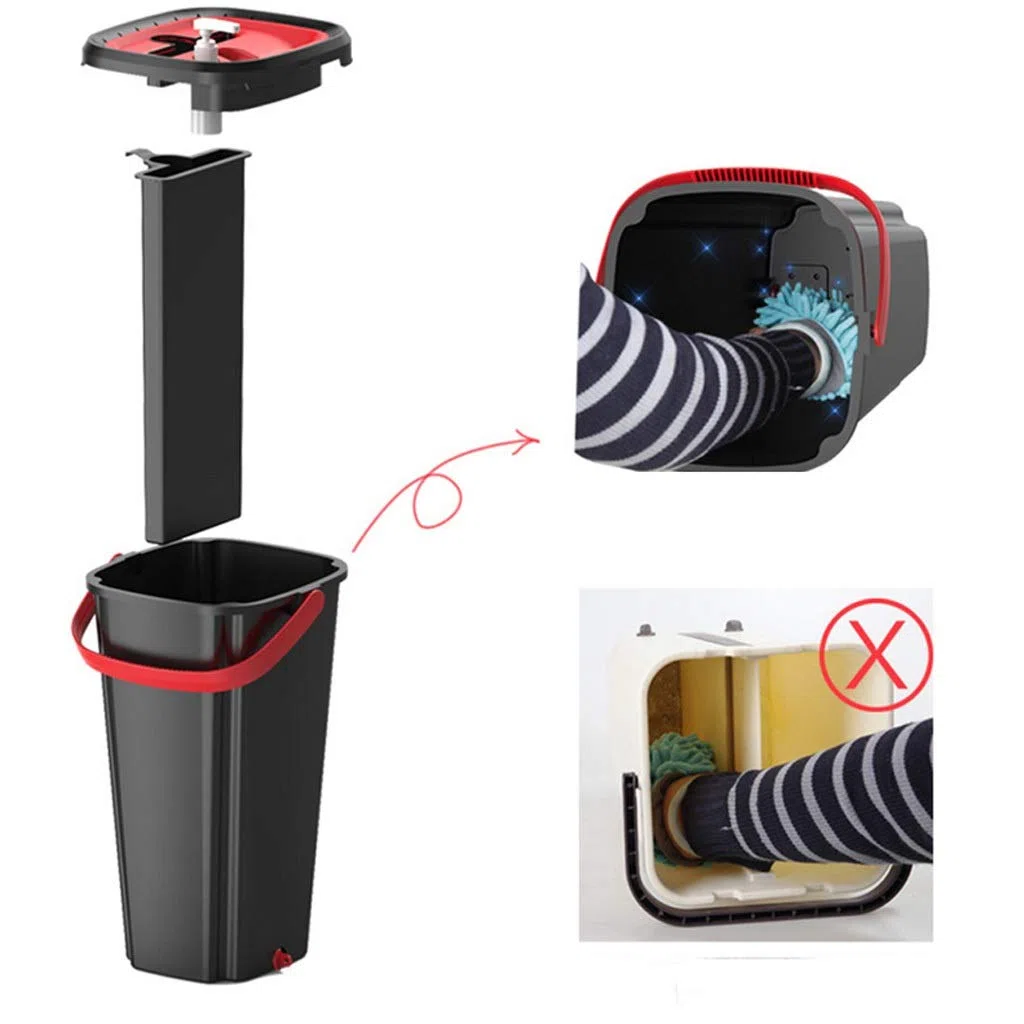 RajoNN Ensemble de vadrouille et de seaux Plats pour Le Nettoyage des sols de la Maison et de la Cuisine, tampons en Microfibre