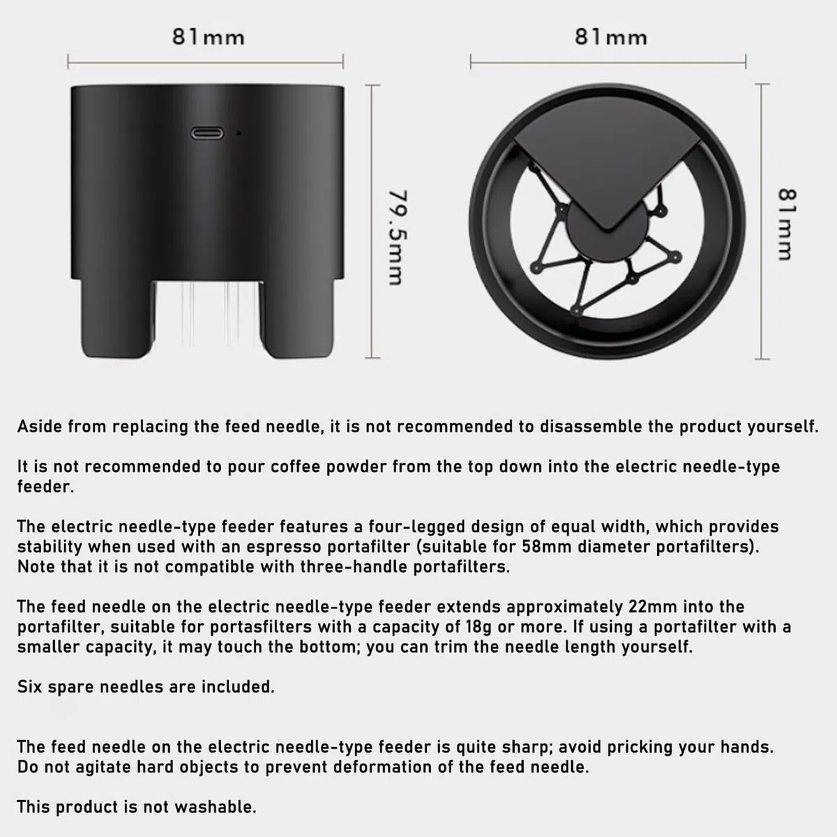 Distributeur de café électrique à Aiguilles de 58 mm, agitateur à café Expresso avec 12 + 6 Aiguilles, Rotation Avant/arrière, arrêt Automatique, Uniquement pour Porte-filtres Droits
