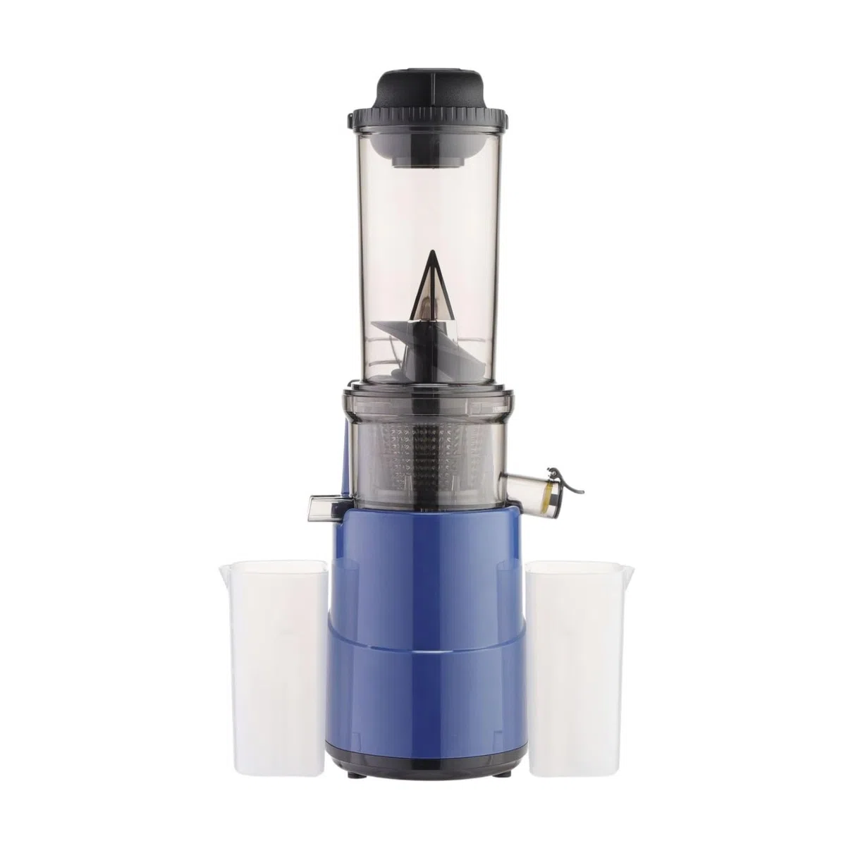 Amagogo Extracteur de Jus Électrique Machine à Jus Centrifugeuse Extracteur Masticateur à Extraction Lente en PC Plastique avec Double Chambre et Collecte, Bleu, Extracteur De Jus Vertical