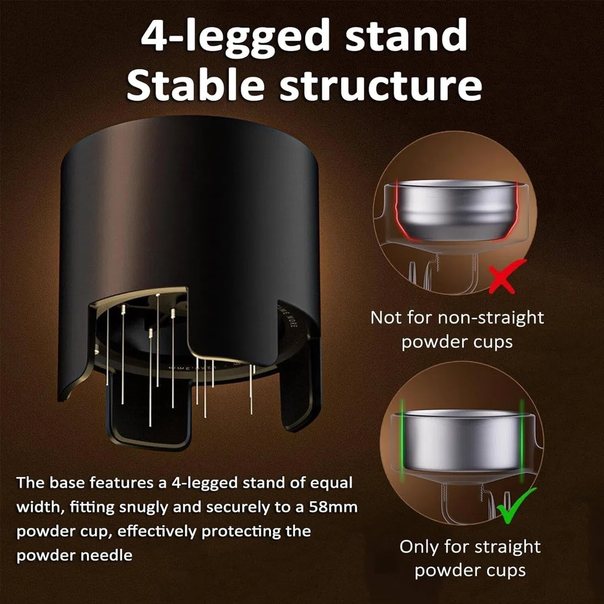 Distributeur de café électrique à Aiguilles de 58 mm, agitateur à café Expresso avec 12 + 6 Aiguilles, Rotation Avant/arrière, arrêt Automatique, Uniquement pour Porte-filtres Droits