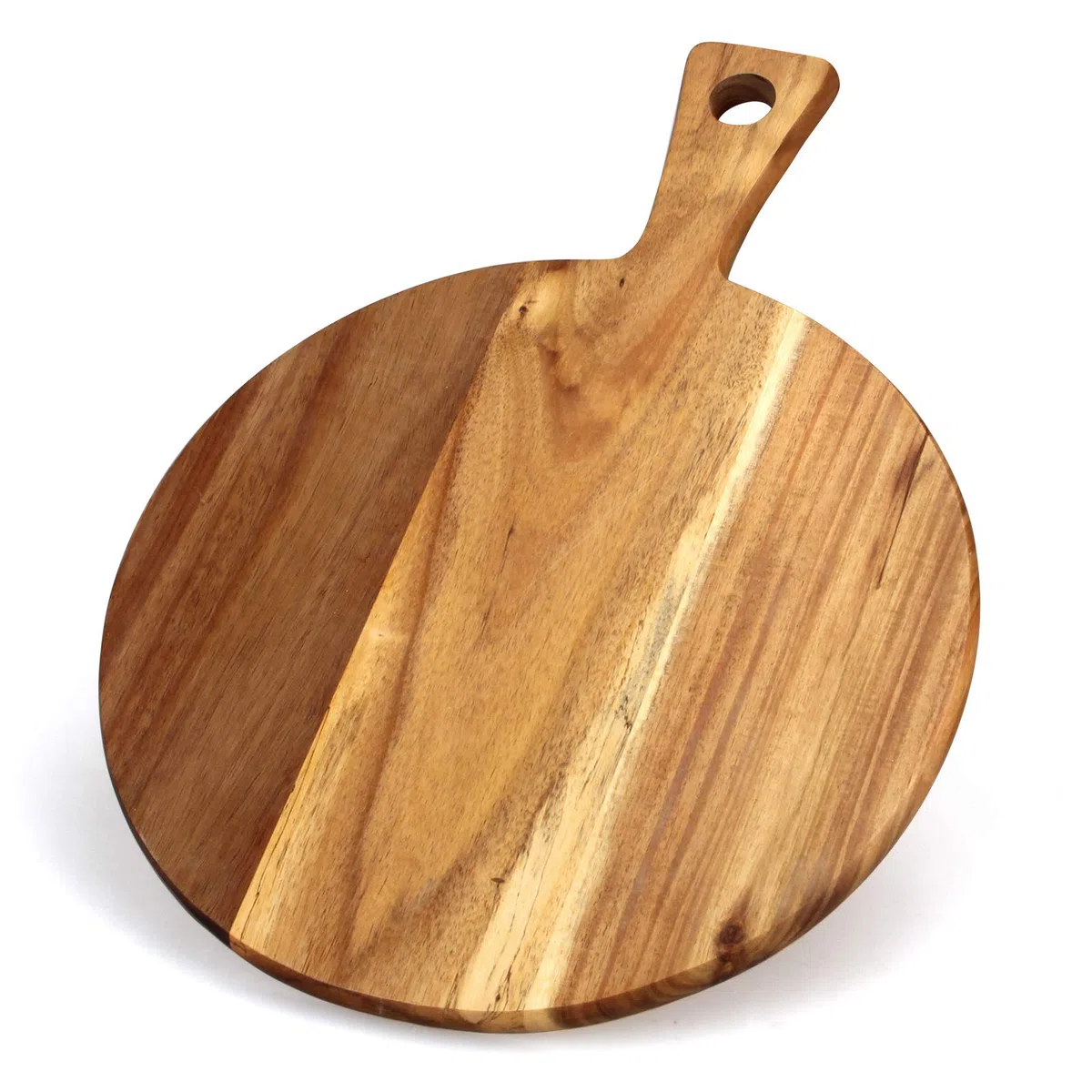 Planche à découper extra large en bois d'acacia avec poignée – Planche à charcuterie ronde en bois – Planche à découper pour viande, pain, fromage, pizza – Planche à découper pour cuisine – Planche de