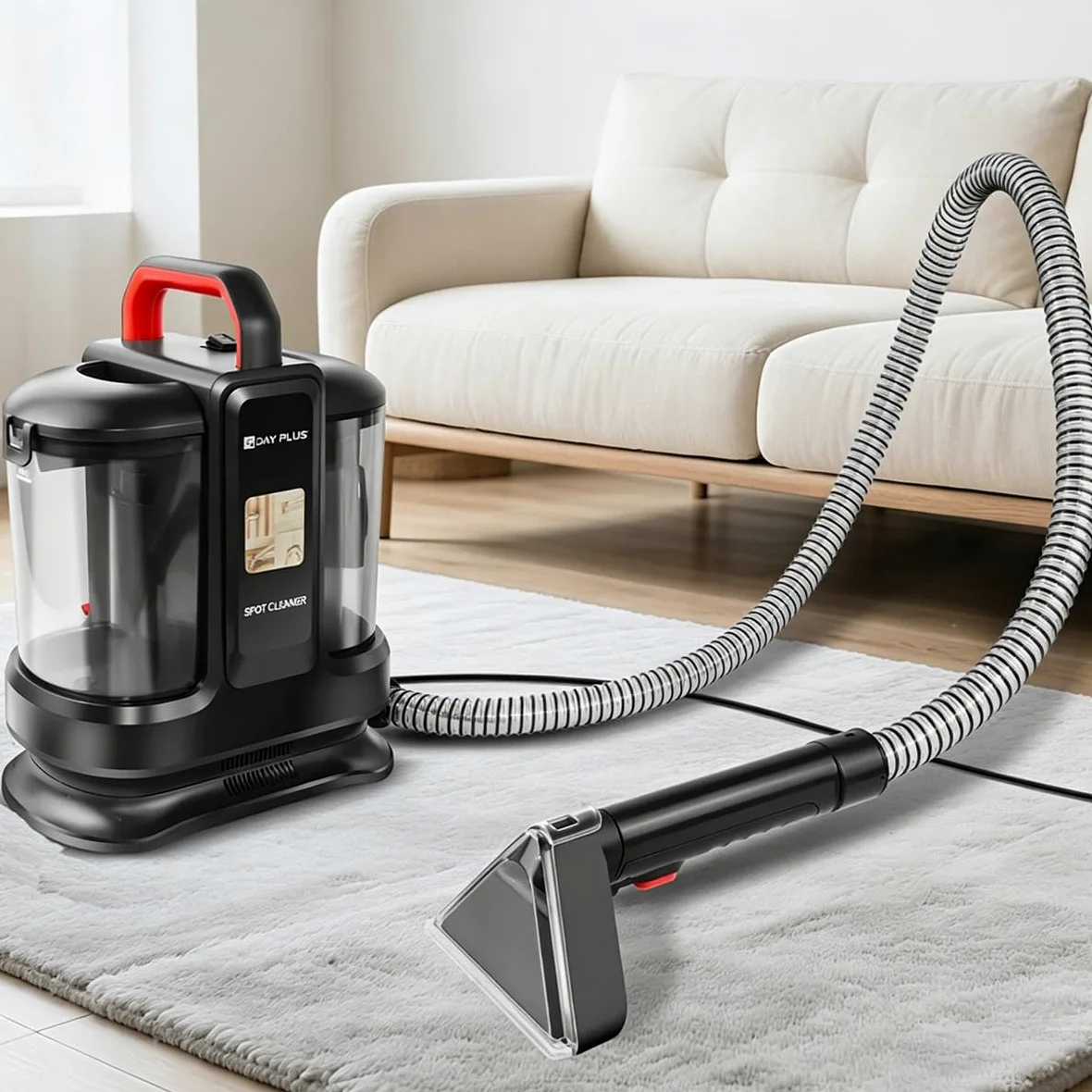 Détachant électrique 450 W pour enlever les déversements et les déjections d'animaux des tapis, des escaliers, des sièges de voiture