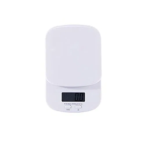 Balance Alimentaire de précision, pour peser Les Aliments et Le café, pour la Nutrition et la préparation des Repas, Couleur : Blanc, Taille : 11 cm x 17 cm.(