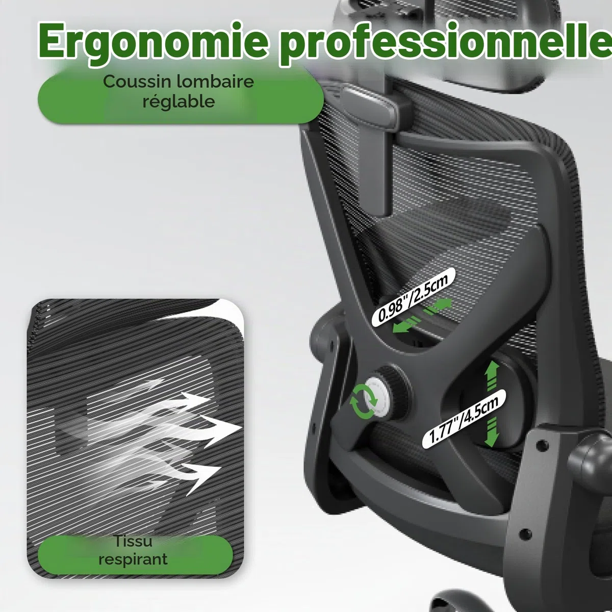TRALT Chaise de Bureau, Ergonomique, avec Appui-tête réglable, appuie-tête, Chaise de Jeu, en Forme de X, 150 kg, Noire