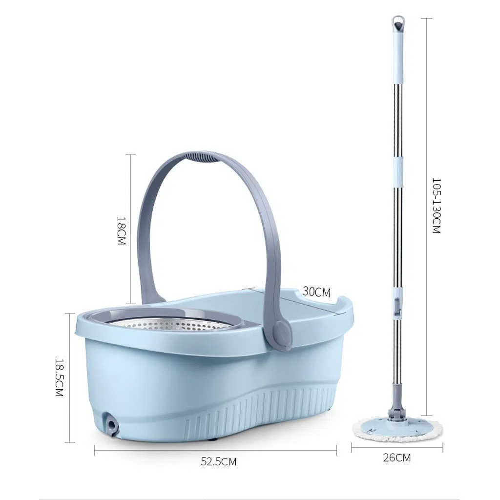 Bonne Absorption d'eau vadrouille et Ensemble de Nettoyage de Seau réglable Suspendu avec Brosse à Main Pression Bleue tête * 4 Maison