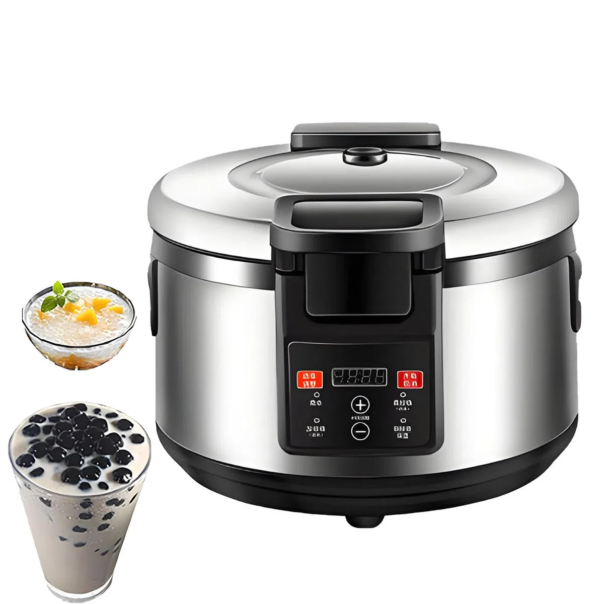 Machine à Boba 2200 W, cuiseur Automatique de Perles de Tapioca, avec Pieds antidérapants, pour Faire bouillir du sagou, du Pudding, du thé Boba, du thé aux Perles et du thé au Lait. 16L