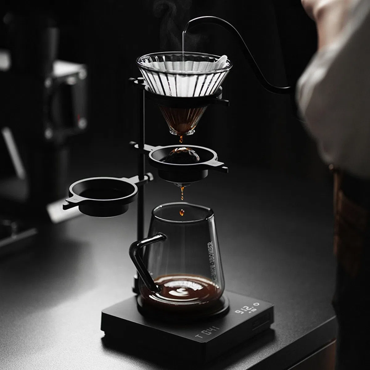 Ensemble de matériel de café à froid pratique, supports réglables, tasse de filtre amovible et sphères de glace, supports de café en métal