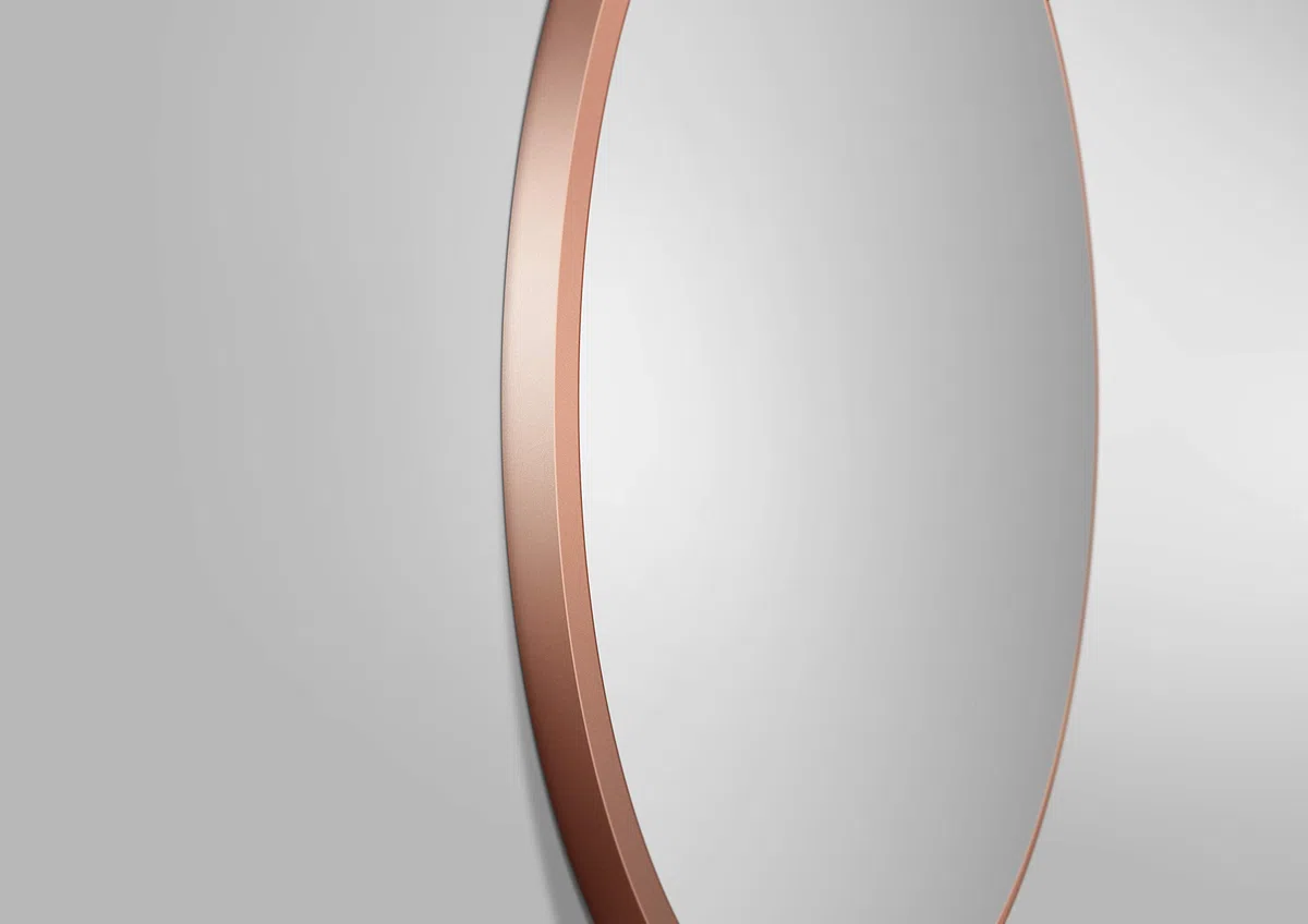 Talos Miroir Rond Noble - Miroir cuivre avec Ø 60 cm - Miroir Mural avec Cadre en Aluminium de Haute qualité en cuivre