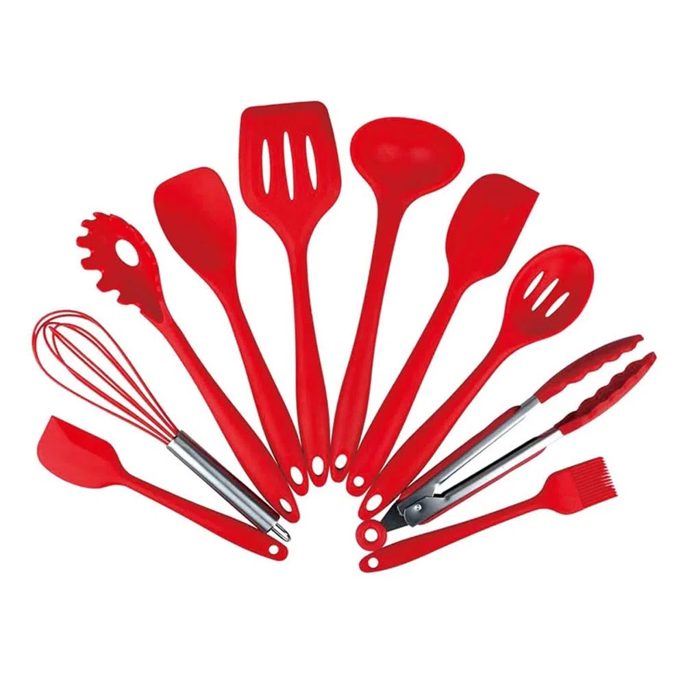 Ensemble d'ustensiles de cuisine en silicone - Ustensiles de cuisine, pinces, spatule, cuillère, brosse, fouet. Ustensile de cuisine Gadgets Outils pour ustensiles de cuisine antiadhésifs (10 pièces