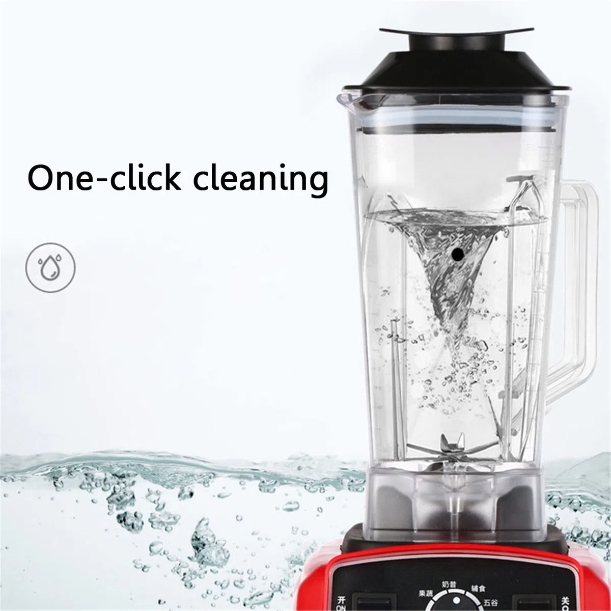 Blender Smoothie 1500W Professionnel, Mixeur Puissant Multifonction, 2 L, 45 000 tr/min, avec 8 Lames en acier Inoxydable, 5 vitesses, couvercle avec ouverture de remplissage